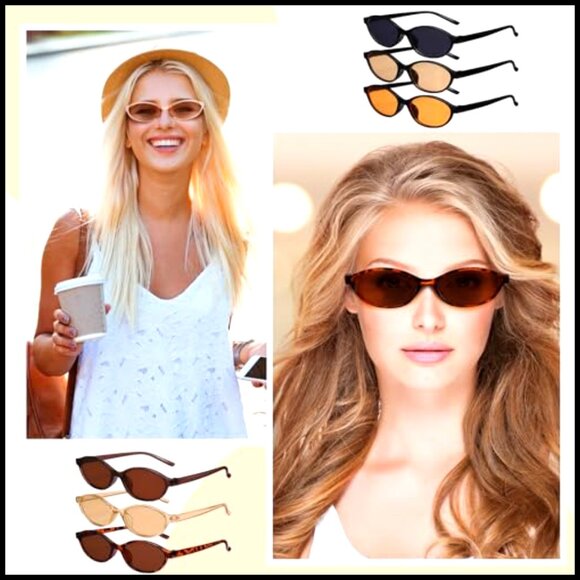 6-Pack Retro Oval Cat Eye Sunglasses UV Protection Polycarbonate Frames main image 5